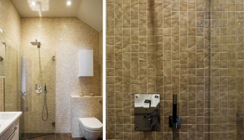 Elegante badkamer met mintgroene mozaïektegeltjes (1)