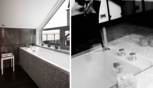 Elegante badkamer met mintgroene mozaïektegeltjes (2)