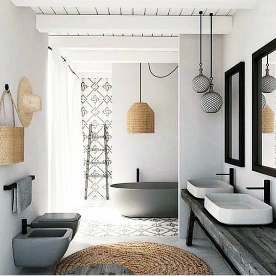 Aardetinten badkamer