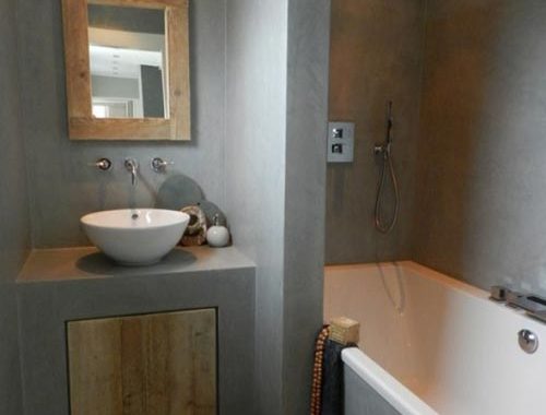 Badkamer met beton ciré
