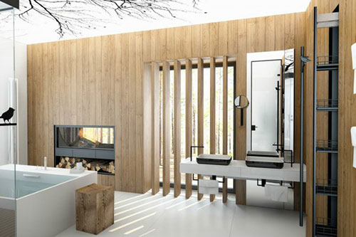 Badkamer met natuurthema