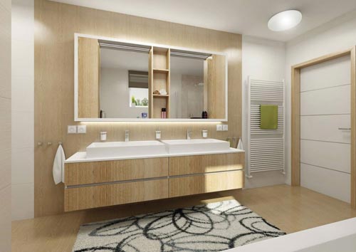 Badkamer ontwerp voor moderne villa