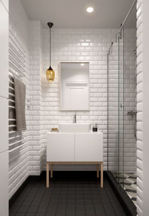 Badkamer ontwerp voor een klein appartement door INT2 Architecture