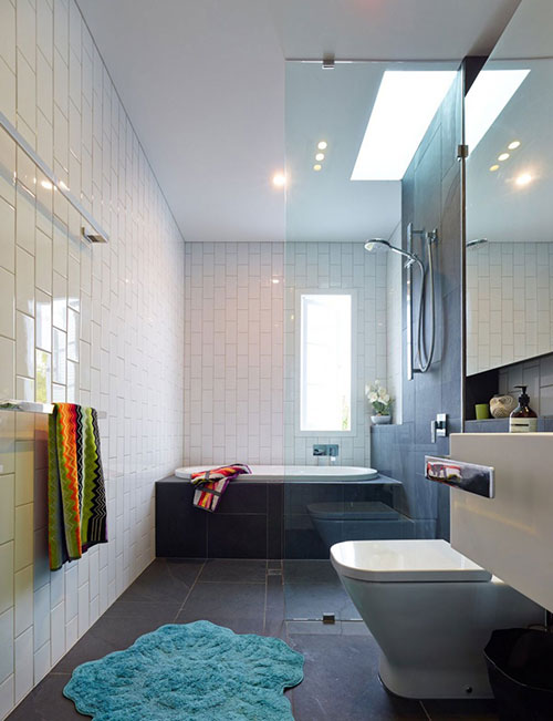 Badkamer met simpele, praktische en mooie inrichting Badkamers voorbeelden