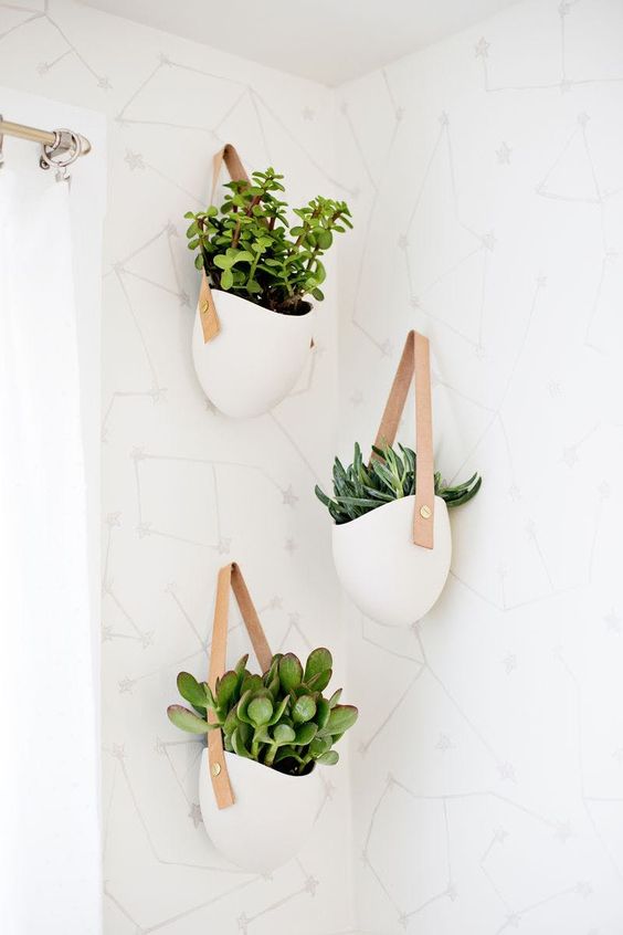 badkamer wanddecoratie plantenhangers