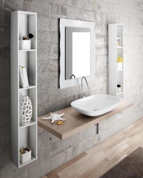 Dikke houten wastafelblad van Lasa Idea