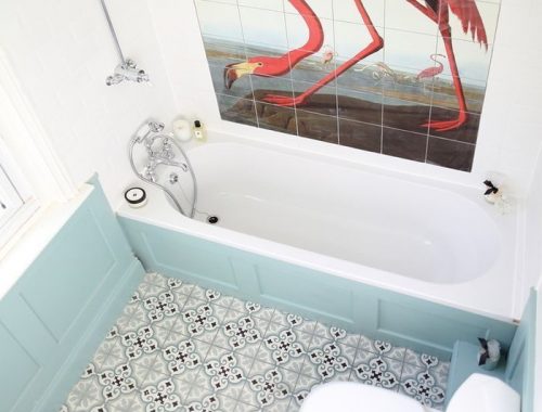 Flamingo foto aan de muur