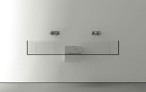 Glazen wastafel Kub Basin