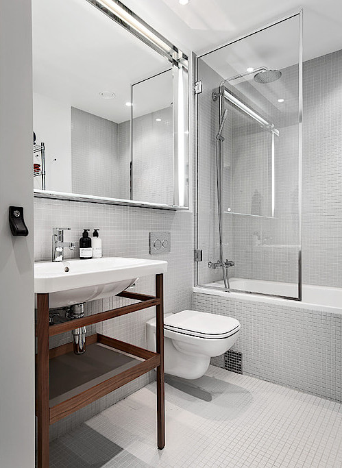 Grijze mozaïektegels voor een eenvoudige leuke look