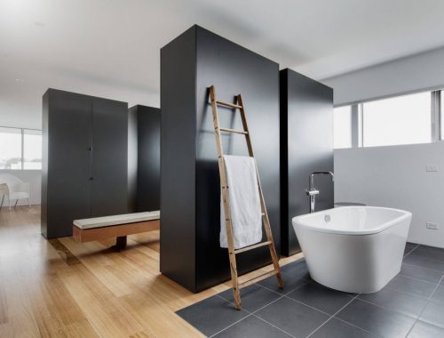 Inloopkast open badkamer combinatie