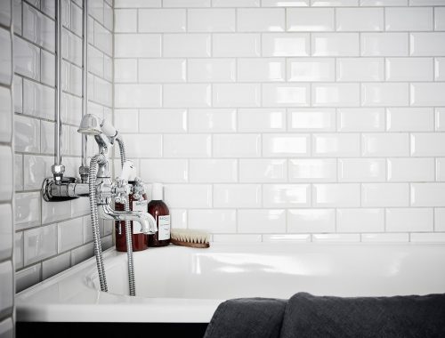 Klassieke zwart wit badkamer