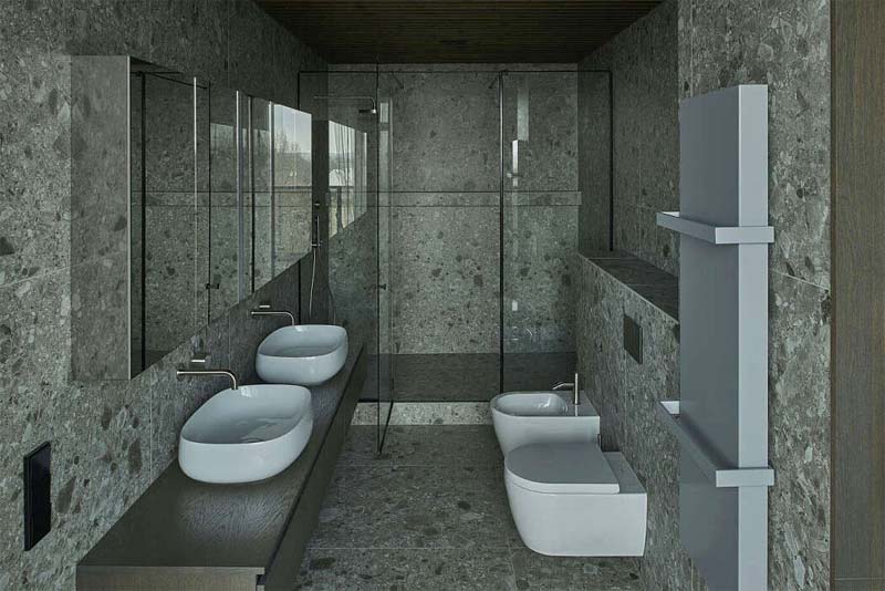 luxe badkamer met natuurstenen tegels en houten accenten-2