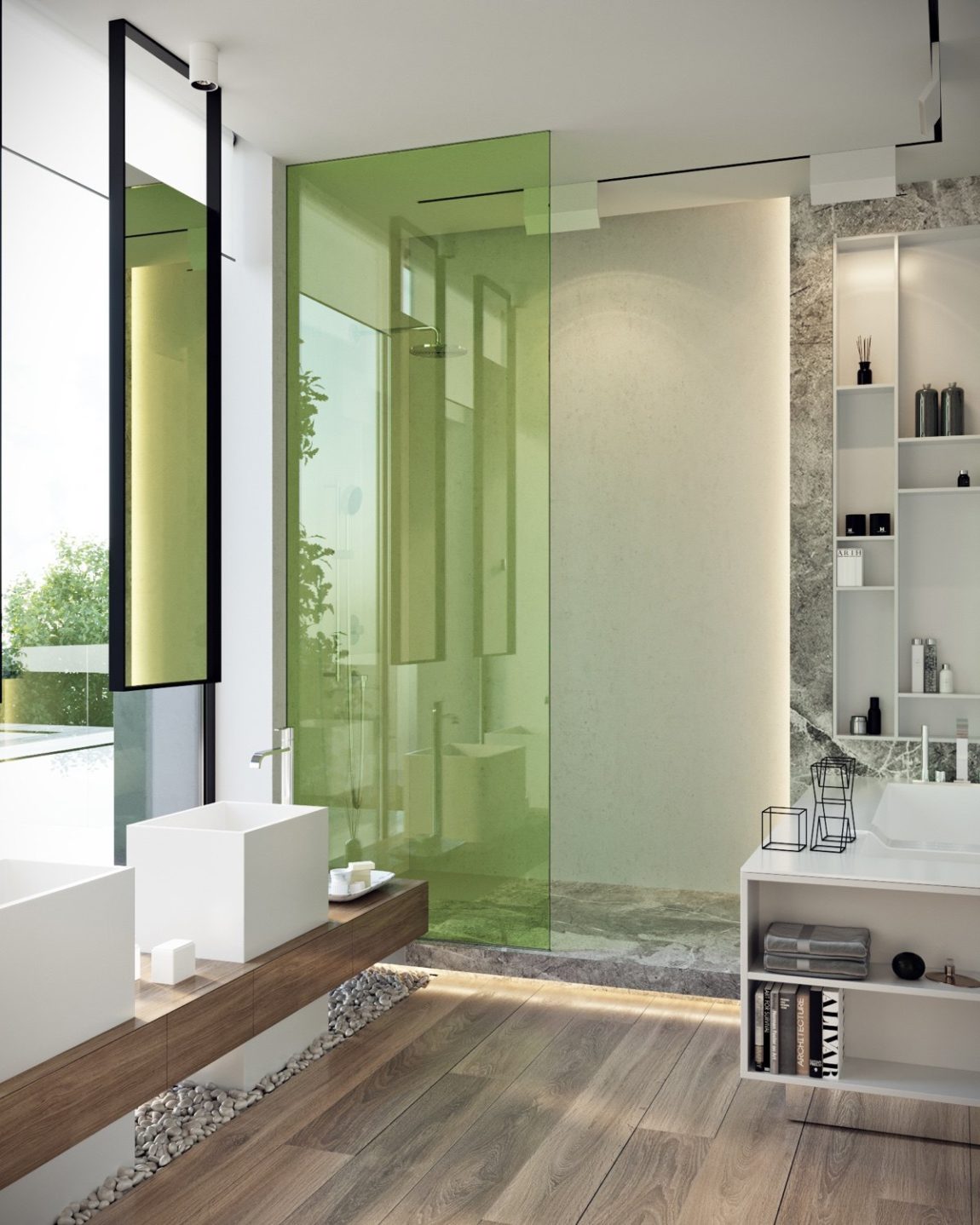 Luxe designbadkamer in Russische villa