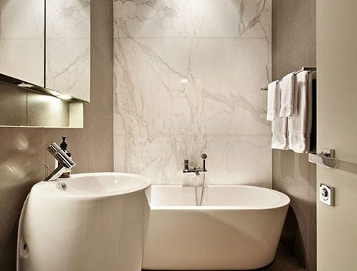 Luxe moderne badkamer van Victoriaanse woning