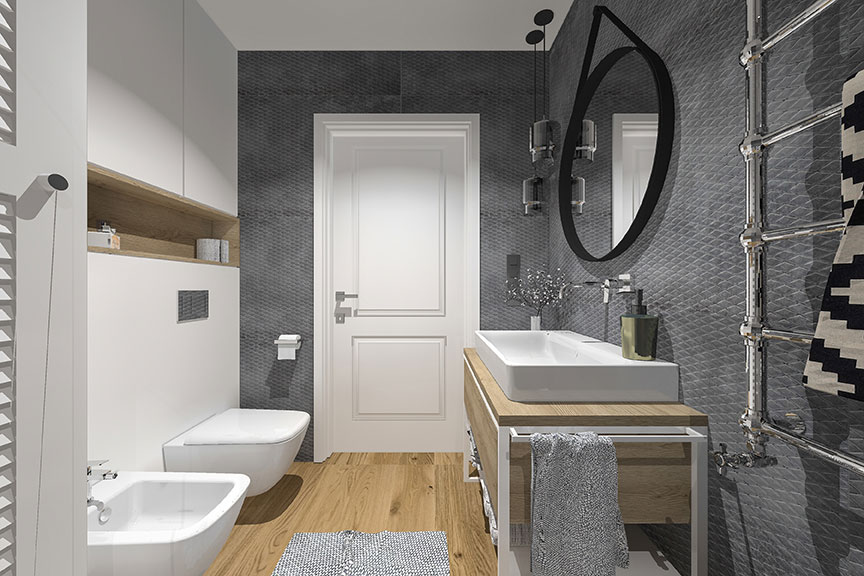 MO Architekci ontwerpt een moderne en super strak afgewerkte badkamer