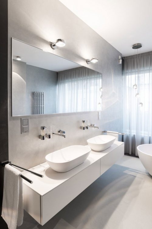 Moderne badkamer met beton cire