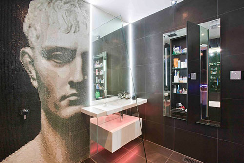 Moderne badkamer met jaren '50 stijl