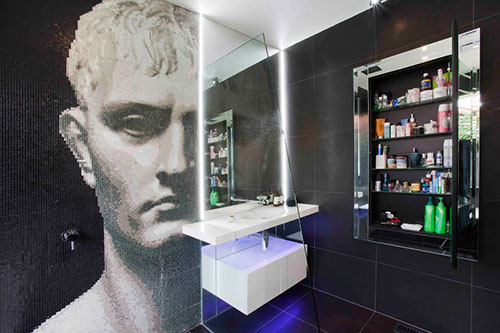 Moderne badkamer met jaren '50 stijl