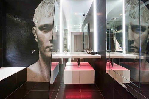 Moderne badkamer met jaren '50 stijl