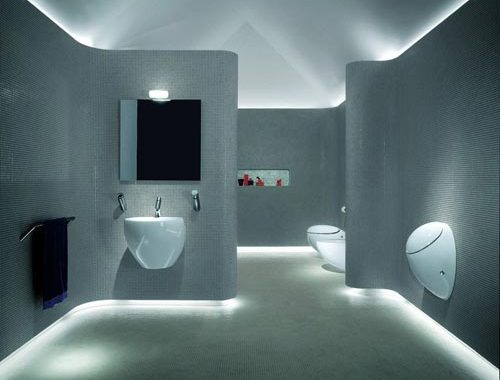 Moderne badkamer met led verlichting