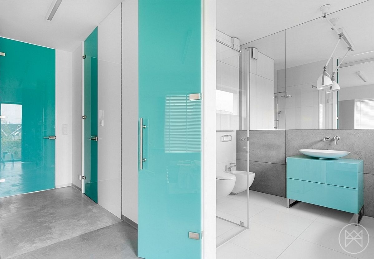 Werkwijze Zwitsers Emulatie Moderne badkamer met turquoise accenten - Badkamers voorbeelden
