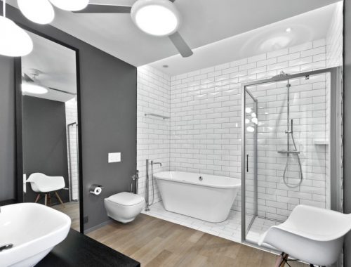 Moderne badkamer van een moderne vrijstaande villa van 275m2