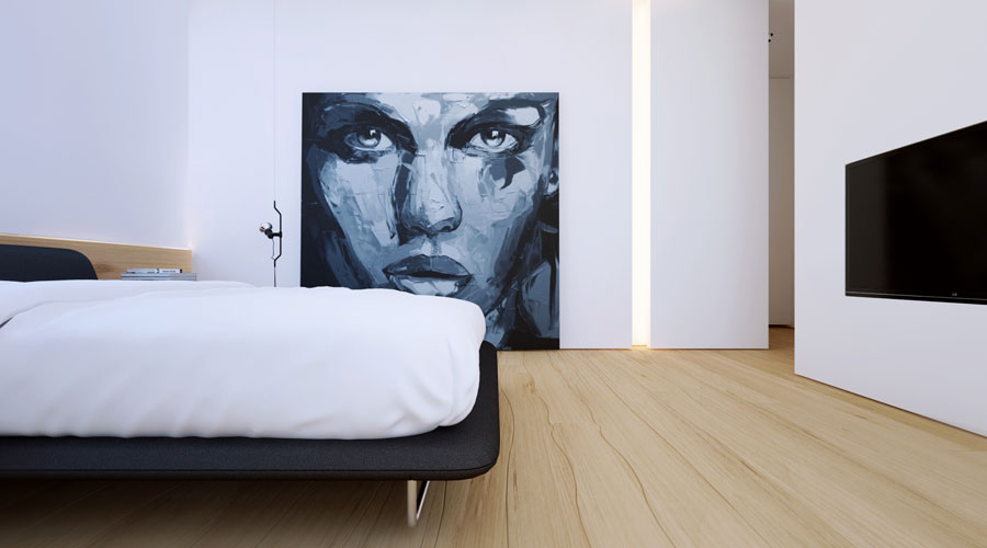 Moderne semi-transparante badkamer en suite