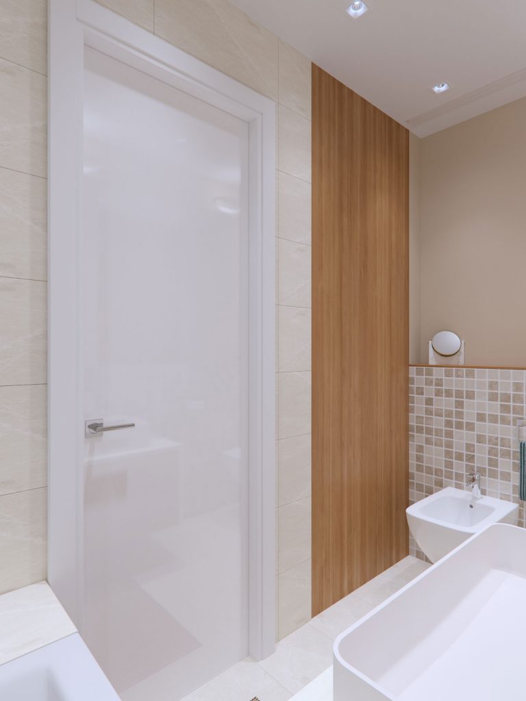 Mooseberry Design ontwerpt de droombadkamer in een klein studio appartement