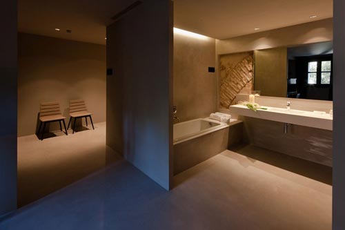 Open badkamer van Caro hotel