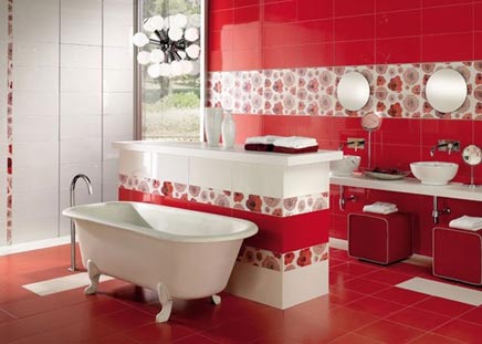 Rode badkamers voorbeelden