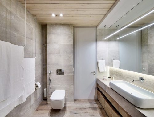 Serene badkamer met hout
