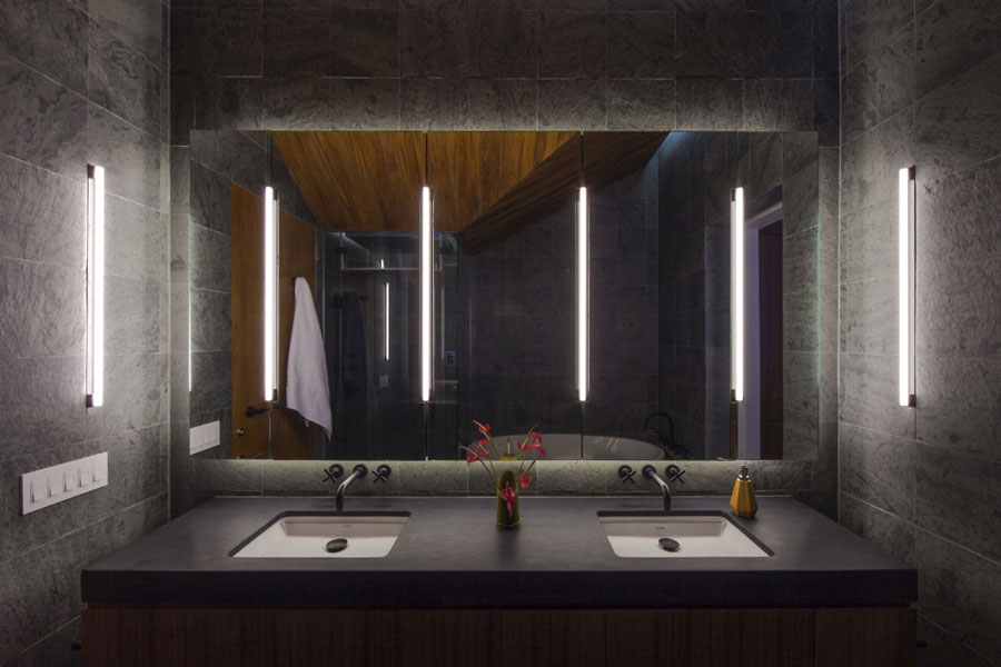 Stoere luxe badkamer in Soho appartement in New York