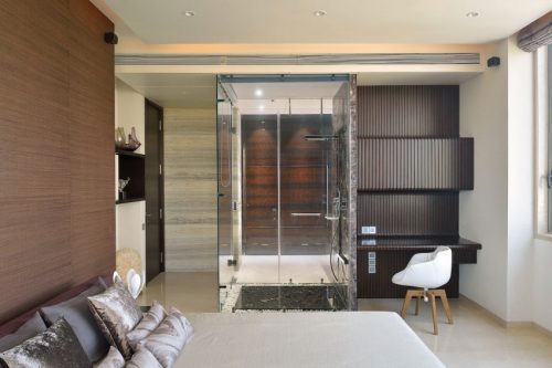 Transparante badkamers van villa in India
