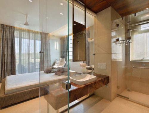 Transparante badkamers van villa in India