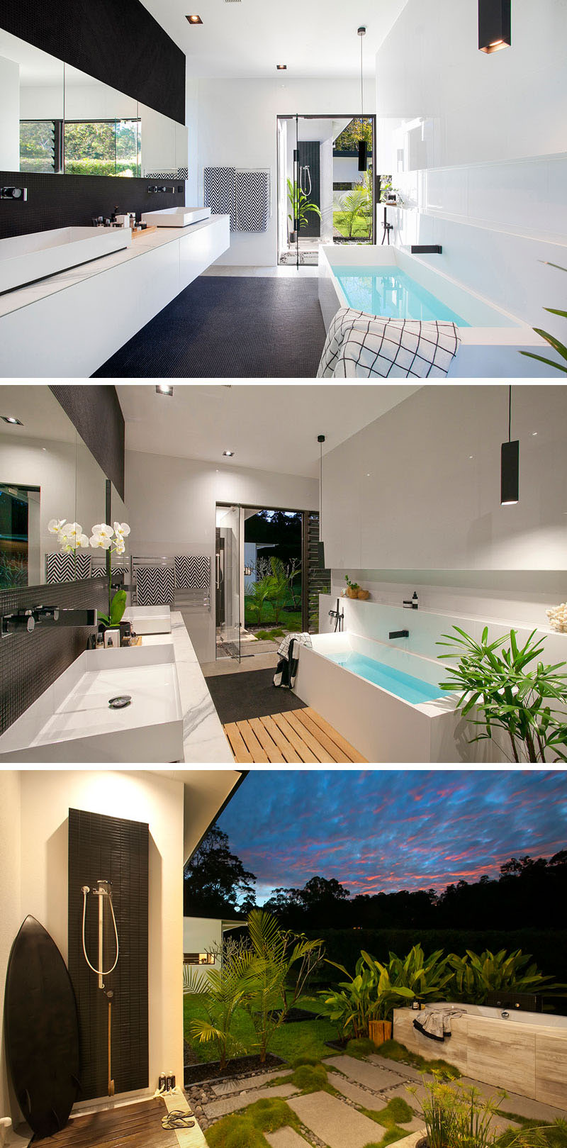 Ultra luxe moderne badkamer van een golfresort