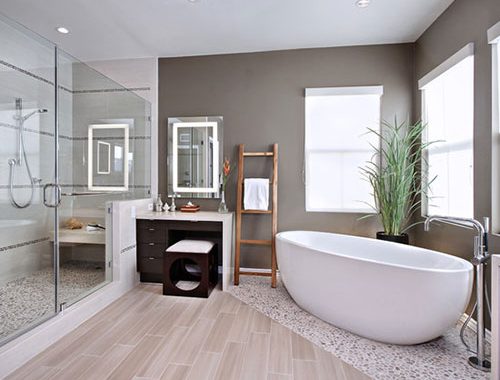 Zen badkamer met bruine tinten